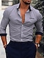 baratos Camisas masculinas de negócios-Homens Saia Branco Rosa Azul Marinha Manga Longa Tecido Aberto para a Lateral Primavera &amp; Outono Casamento Escritório e Carreira Roupa