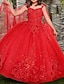 cheap Flower Girl Dresses-Princess Floor Length Flower Girl Dress Quinceanera Girls Cute Prom Dress Satin with Appliques Sparkle &amp; Shine Elegant Fit 3-16 Years