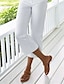 cheap Women&#039;s Cotton Linen Pants-Women&#039;s Linen Pants Faux Linen Plain Black White Fashion Calf-Length Casual Daily
