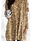 cheap Print Dresses-Women‘s Casual Dress Shift Dress Gold Pink Long Sleeve Color Gradient Pocket Winter Fall Crew Neck Winter Dress Fall Dress Loose Fit 2023 S M L XL XXL 3XL