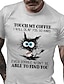 cheap Men&#039;s Graphic T Shirt-Touch My Coffee I Will Slap You So Hard Even Google Won &#039;T Be Able Find Cartoon Mens 3D Shirt | Yellow Summer Cotton | Letter Character Wine Navy Blue Tee Graphic Men&#039;S Blend Streetwear Casual Daily