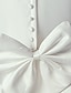 billige Blomsterpigekjoler-A-linje Kort / mini Blomsterpigekjole Bryllupsfest Piger Sød gallakjole Satinchiffon med Sløjfe(r) Elegant Passer 3-16 år