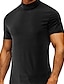abordables T-shirts décontractés pour hommes-Homme Chemise à col roulé Plaine / Solide Col Roulé du quotidien Des sports Manches courtes Vêtement Tenue mode Casual Quotidien Moderne contemporain