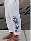 cheap Women&#039;s Cotton Linen Pants-Women&#039;s Linen Pants Pants Trousers Baggy Full Length Faux Linen Side Pockets Baggy Fashion Casual Daily White Red S M