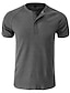 preiswerte Lässige T-Shirts für Herren-Herren Waffel-Henley-Hemd Henley Shirt Tee Glatt Henley Outdoor Sport Kurze Ärmel Taste Bekleidung Modisch Strassenmode