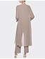 preiswerte Hosenanzug-Hosenanzug 3-teiliger Anzug Brautmutterkleid kleid hochzeitsgast Elegant U-Ausschnitt Knöchellänge Chiffon Ärmellos Inklusive Umhang mit Einheitliche Farbe 2024