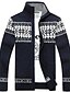 levne pánský svetr cardigan-Pánské Svetr Svetr Cardigan Svetr na zip Rýhovaný Plést Tisk Pletený Barevné bloky Stojáček stylové protažení Práce Jdeme ven Oblečení Zima Trávová zelená Tmavomodrá M L XL