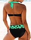 abordables Conjuntos de bikini-Mujer Bañadores Bikini 2 piezas Talla Grande Traje de baño corbata frontal Ombre Degradado de color Tropical Relleno Trajes de baño