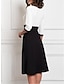 voordelige Feestjurken-dames werkjurk feestjurk zwarte jurk semi-formele jurk mode midi-jurk patchwork ronde hals 3/4 mouw kleurblok normaal