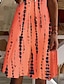 billige Kjoler med trykt mønster-Dame Uformell kjole Solkjole Kjole med stropper Mini kjole Oransje Ermeløs Nyanse Trykt mønster Vår Sommer V-hals Grunnleggende Daglig Feriereise Sommerkjole 2023 S M L XL XXL 3XL