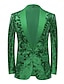 abordables chaqueta-Blazer de lentejuelas para fiesta para hombre, blazer disco retro de los años 70, chaqueta elegante brillante, color champán, rojo, verde, 2024