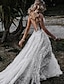 cheap Wedding Dresses-Beach Sexy Boho Wedding Dresses A-Line Sweetheart Camisole Spaghetti Strap Court Train Lace Bridal Gowns With Appliques Split Front 2024