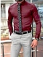 cheap Shirts-Men&#039;s Dress Shirt Standard Fit Long Sleeve Lapel Solid Color Polyester Black White Pink 2024