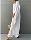 billige almindelige kjoler-Dame Hvid kjole Opdækning Strandtøj Maxi lang kjole Delt Basale Afslappet Vanlig V-hals 3/4-ærmer Løstsiddende udendørs Daglig Hvid Gul 2023 Sommer Forår En størrelse