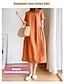 Χαμηλού Κόστους απλά φορέματα-Γυναικεία Καθημερινό φόρεμα Φόρεμα ριχτό Μίντι φόρεμα Ανθισμένο Ροζ Βαθυγάλαζο Θαλασσί Κοντομάνικο Μονόχρωμες Τσέπη Άνοιξη Καλοκαίρι Στρογγυλή Ψηλή Λαιμόκοψη Βασικό