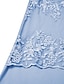Недорогие комплекты дизайнерских платьев-комплект женского платья кружевное платье платье миди голубое зеленое серое с короткими рукавами цветочная вышивка многослойное пэчворк лето весна осень круглый вырез элегантный шинуазри 2023 m l xl
