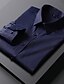 abordables Camisas de vestir para hombres-Hombre Camisa para Vestido Plano Escote Cuadrado Negro Blanco Azul Marino Azul Piscina Gris Boda Exterior Manga Larga Abotonar Ropa Algodón Moda Casual Transpirable Cómodo