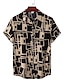 billiga hawaiiska sommarskjortor för män-Herr Skjorta Knapp upp skjorta Casual skjorta Sommarskjorta Strandskjorta Svart Vit Ljusbrun Röd Khaki grön Kortärmad Grafisk Nedvikt Dagligen Semester Mönster Kläder Hawaiisk Stylish Klassisk Ledigt