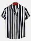 Χαμηλού Κόστους ανδρικό πουκάμισο με κουμπιά-Ανδρικά Πουκάμισο Πουκάμισο με κουμπιά Καλοκαιρινό πουκάμισο Casual πουκάμισο Μαύρο Θαλασσί Κόκκινο Πράσινο του τριφυλλιού Κοντομάνικο Ριγέ Απορρίπτω Δρόμος Καθημερινά Ρούχα Μοντέρνα Καθημερινό Άνετο