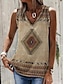 cheap Tank Tops &amp; Camis-Women&#039;s Tank Top Owl Tribal Print Daily Weekend Vintage Ethnic Sleeveless Sleeveless Round Neck Brown