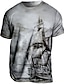 tanie męskie koszulki plus size-Męskie Podkoszulek Koszulki Graficzny Statek Półgolf Odzież Druk 3D Na zewnątrz Codzienny Krótki rękaw Nadruk Zabytkowe Moda Designerskie