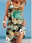 voordelige Jurken met print-Dames strand jurk Regenboog Ster Afdrukken Spaghettibandjes Mini-jurk Tropisch Casual Dagelijks Vakantie Mouwloos Zomer Lente