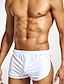 abordables Sous-vêtements confortables homme-Homme 2 packs Sous-vêtements boxeurs Polyester Respirable Doux Plein Taille médiale Noir Blanche