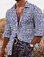 cheap Men&#039;s Printed Shirts-Men&#039;s Shirt Paisley Graphic Prints Turndown Apricot Pink Blue Outdoor Street Long Sleeve Button-Down Print Clothing Apparel Tropical Sports Boho Streetwear