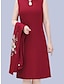 Χαμηλού Κόστους plus size φορέματα για πάρτι-Γυναικεία Σετ φορέματος δύο τεμαχίων Φόρεμα εκτύπωσης ΕΞΩΤΕΡΙΚΟΥ ΧΩΡΟΥ Διακοπές Καθημερινό Στάμπα Μίντι φόρεμα Όρθιος Γιακάς Μακρυμάνικο Φλοράλ Χαλαρή Εφαρμογή Ανθισμένο Ροζ Κρασί Θαλασσί