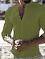 cheap Men&#039;s Casual Shirts-Men&#039;s Shirt Button Up Shirt Casual Shirt White Pink Navy Blue Green khaki Long Sleeve Plain Turndown Street Vacation Button-Down Clothing Apparel Stylish Casual Modern Contemporary