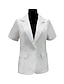 cheap Women&#039;s Blazer&amp;Suits-Women&#039;s Blazer Formal Office Work Summer Spring Regular Coat Regular Fit Breathable Simple Classic Style Modern Style Jacket Short Sleeves Solid Color Pure Color Slim Fit Black White Red