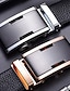cheap Men&#039;s Belt-Men&#039;s Leather Belt Ratchet Belt Silver Gold Dermis Retro Traditional Plain Daily Wear Going out Weekend