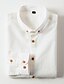 cheap Men&#039;s Casual Shirts-Men&#039;s Linen Shirt Shirt White Causal Daily 3/4 Length Sleeve Clothing Apparel Linen Shirts