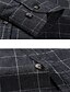 cheap Men&#039;s Casual Shirts-Men&#039;s Shirt Button Up Shirt Plaid Shirt Casual Shirt Black Wine Dark Navy Gray Long Sleeve Plaid / Check Turndown Daily Vacation Clothing Apparel Fashion Casual Comfortable