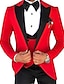 abordables Costumes Homme-Costumes de bal pour hommes, blanc, rose, rouge, costumes de mariage, couleur unie, 3 pièces, coupe sur mesure, simple boutonnage, un bouton, 2024