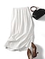 cheap Cotton Linen Skirts-Women&#039;s Skirt Long Skirt Linen Skirts Straight Midi Linen Black White Ginger Green Skirts Patchwork Pocket coastal grandma style Basic Casual Long Street Daily S M L