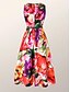 cheap Party Dresses-Women&#039;s Elegant Retro Swing Dress Midi Dress Party Holiday Pocket Print Floral Boat Neck Sleeveless Regular Fit Spring Summer 2023 Red S M L XL