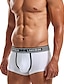 cheap Men&#039;s Boxers Underwear-Men&#039;s 2 Packs Boxers Underwear Polyester Breathable Soft Color Block Mid Waist Black White