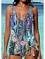 cheap Tankinis-Women&#039;s Normal Swimwear Tankini 2 Piece Shorts Swimsuit 2 Piece Printing Floral Beach Wear Summer Bathing Suits