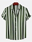 Χαμηλού Κόστους ανδρικό πουκάμισο με κουμπιά-Ανδρικά Πουκάμισο Πουκάμισο με κουμπιά Καλοκαιρινό πουκάμισο Casual πουκάμισο Μαύρο Θαλασσί Κόκκινο Πράσινο του τριφυλλιού Κοντομάνικο Ριγέ Απορρίπτω Δρόμος Καθημερινά Ρούχα Μοντέρνα Καθημερινό Άνετο
