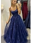 Χαμηλού Κόστους Φορέματα Χορού Αποφοίτησης-Βραδινή τουαλέτα Γραμμή Α Φορέματα χορού Φανταχτερό Φόρεμα Επίσημο Χοροεσπερίδα Μακρύ Αμάνικο Καρδιά Τούλι Εξώπλατο με Γκλίτερ Πλισέ 2024
