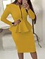 cheap Party Dresses-Women&#039;s Party Dress Bodycon Sheath Dress Midi Dress Black Yellow Red Long Sleeve Pure Color Ruffle Fall Winter Autumn Crew Neck Work Winter Dress Fall Dress 2023 S M L XL XXL