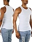 cheap Gym Tank Tops-Men&#039;s Tank Top Vest Top Undershirt Sleeveless Shirt Sleeveless Crew Neck Summer Plain Fashion Designer Muscle Athleisure Going out Gym Black White Wine Top Tee for Men