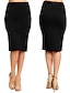 cheap Cotton Linen Skirts-Women&#039;s Pencil Midi Cotton Black Skirts Business Office / Career S M L