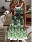 abordables Robes à motifs-Femme Robe Débardeur Floral Imprimer Col en U Mini robe du quotidien Vacances Sans Manches Eté Printemps