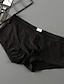 abordables Bóxer de hombre-Hombre 3 paquetes Boxer Slip Nailon Seda Sintética Lavable Cómodo Plano Tiro Bajo Color de Piel Negro