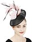 cheap Fascinators-Fascinators Flax Wedding Tea Party Kentucky Derby Horse Race Ladies Day Vintage Fashion Wedding With Feather Floral Headpiece Headwear