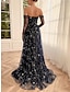 cheap Prom Dresses-A-Line Prom Dresses Sparkle &amp; Shine Dress Wedding Guest Birthday Sweep / Brush Train Sleeveless Strapless Tulle with Sequin Slit 2024