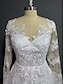 cheap Wedding Dresses-Open Back Formal Wedding Dresses A-Line Illusion Neck Long Sleeve Court Train Lace Bridal Gowns With Beading Appliques 2024