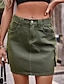 cheap Plain Skirts-Women&#039;s Skirt Cargo Skirt Denim Black Army Green Skirts Pocket Fashion Casual Daily S M L